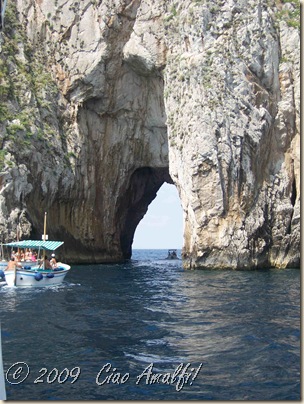 Ciao Amalfi Coast Blog Capri Going through Faraglioni