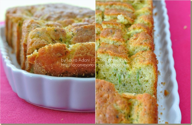 Collage cake salato zucchini basilico e pecorino romano