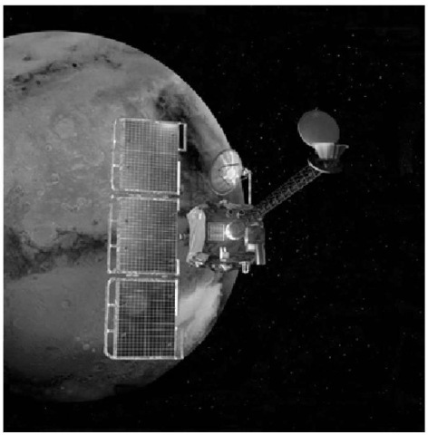The Mars Odyssey spacecraft was originally part of the Mars Surveyor Lander 2001 plan that was canceled. The Odyssey will be the first to use the atmosphere of Mars to slow down and directly capture a spacecraft into orbit in one step, using a technique called aerocapture. It will then reach a circular mapping orbit within about 1 week after arrival. The Odyssey will carry 2 main science instruments, the Thermal Emission Imaging System (THEMIS) and the Gamma Ray Spectrometer (GRS). THEMIS will map the mineralogy and morphology of the Martian surface using a high resolution camera and a thermal infrared imaging spectrometer. The GRS will achieve global mapping of the elemental composition of the surface and the abundance of hydrogen in the shallow subsurface. The gamma ray spectrometer was inherited from the lost Mars Observer mission.This figure is available in full color at http://www.mrw.interscience.wiley.com/esst.