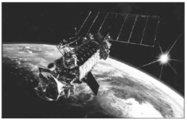 The Defense Meteorological Satellite Program (DMSP) has been collecting weather data for U.S. military operations for almost four decades. At all times, two operational DMSP satellites are in polar orbit at about 458 nautical miles (nominal). The primary weather sensor on DMSP is the Operational Linescan System which provides continuous visual and infrared imagery of cloud cover over an area 1600 nautical miles wide. Figure courtesy USAF Space Command. Picture can be found at http://www. peterson.af.mil/hqafspc/Library/FactSheets/FactSheets.asp?FactChoice — 4. This figure is available in full color at http://www.mrw.interscience.wiley.com/esst.