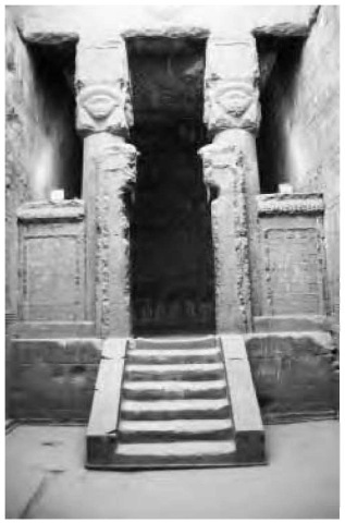 The Dendereh temple of the goddess Hathor, once a thriving cult center. 
