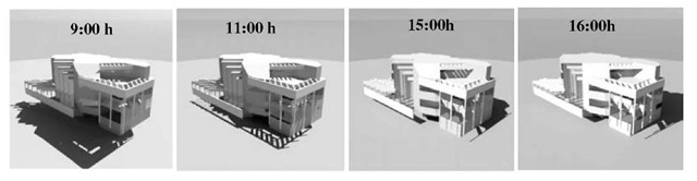 Shading analysis for the assembled villa. 