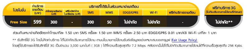 ตาราง Free Size