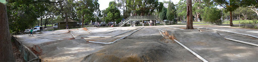Back of the track, facing the driver's stand