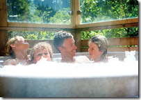 Relax and Enjoy the Private Hot Tubs with the Family