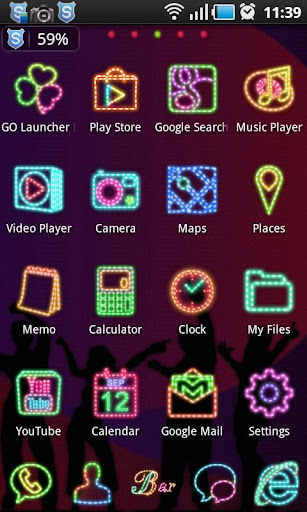 NeonLight Go Launcher Ex Theme