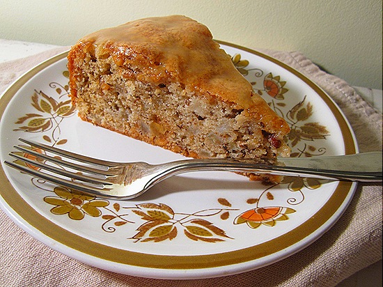 Glazed Pear-Walnut Cake