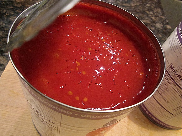 Cans of Crushed Tomato