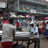  &ndash; 15 bundles of zinc are purchased in Freetown, loaded to a truck and sent to Kabala for the school roof. March 2008 …. © 2008 NHA Photos