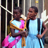  &ndash; Ann Marie and Lucy waiting for school bus, Freetown. (picture taken by James Mansaray)