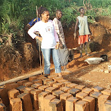  &ndash; Kadijah supervising school progress....© 2007 NHA photos, J Mansaray