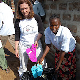  &ndash; Preparing to distribute flip flops to the children -- Sept 2007.......© 2007 NHA photos