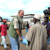  &ndash; getting the rice out of the car.......© 2007 NHA photos