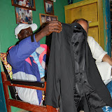  &ndash; Father Seraphim gave his clergy suits to Pa Foday in Kabala.......© 2007 NHA photos