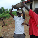  &ndash; © 2008 Nazareth House Media Photos, June 2008...bowl of concrete on James' head