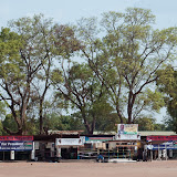 Main voting station on freedom square with big posters of candidates.