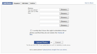 Uploading Photos to Facebook