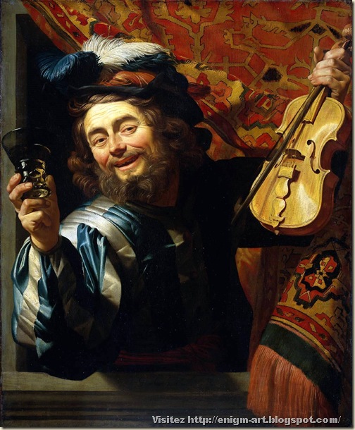 Gerrit Van Honthorst, joyeux violoniste,  1623