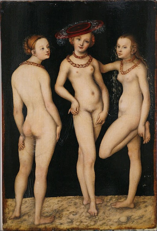 Lucas Cranach, Les trois Grâces 1531 Lucas Cranach, Les trois Grâces 1531