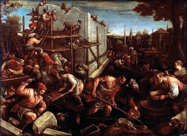 Leandro Bassano, La construction de la Tour de Babel Leandro Bassano, La construction de la Tour de Babel