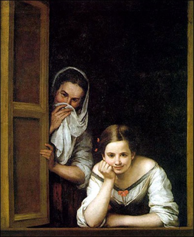 Bartolomeo Esteban Murillo, Femmes à la fenêtre 1670 Bartolomeo Esteban Murillo, Femmes à la fenêtre 1670