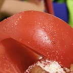 fresh tomato with a solt