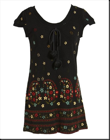 K1113M Black Silpa Pom Pom Dress