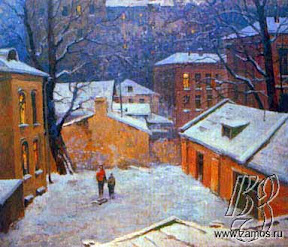 Крюковский Валерий Николаевич. Вечер. Москворецкие крыши, холст, масло, 92х108 см., 1982 г.