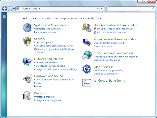 Windows 7 Control Panel