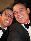 Los Angeles, CA - April 4, 2009 - Sponsor Simon Boyce, CEO Sad Boy Films joins "Crank 2" star Efren Ramirez backstage at the Julia Clancey F/W 2009 "All That Glitters"