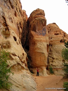 Laurie posing in the upper canyon.