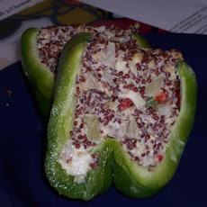 Quinoa and 3 Cheese Stuffed Bell or Poblano Peppers