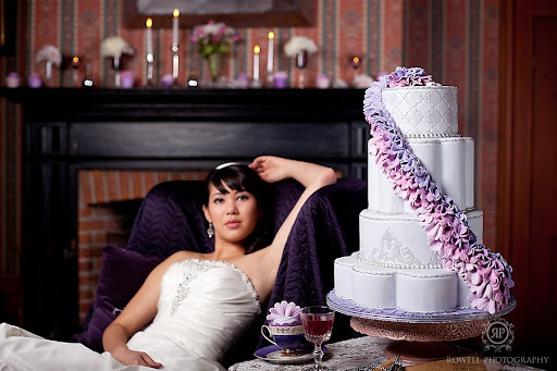 Here's a wedding cake design I did last year with several shades of purple