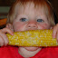 Aubrie likes her corn on the cob
