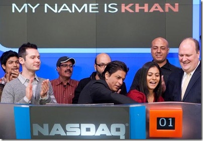 3Shahrukh & Kajol first Bollywood stars to ring the NASDAQ bell