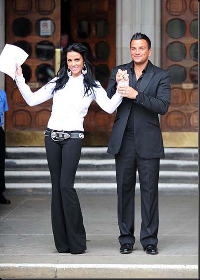 Katie Price and Peter Andreoutside the High Court where they accepted damages from the News of the World who portrayed them as bad parents in an article. The paper printed claims by the couple's former nanny that they are 'shockingly callous, uncaring and reckless parents who have seriously endangered the health and welfare of their children'.London, England - 03.07.08Credit: Alex Broadway/WENN