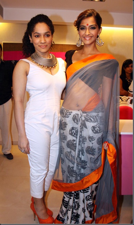 Sonam Kapoor and Mandira Bedi at Masaba Gupta's fashion store opening2