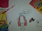 Isaac's drawing at Macaroni Grill