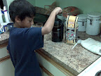 Teachin my boy to use the French Press