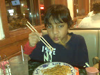 Isaac workin the chopsticks