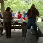 Serving line at the Raven Cliff picnic grounds.