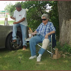 Click to Expand George & Roy Ellen take a break from cleaning cemetery
