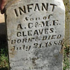 Click to Expand Infant Son of A. C. & M. E. Gleaves
Born & Died July 21, 1889