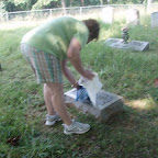 Joyce cleans tombstones with baby oil. Idea handed down from her Granny Edith Elizabeth Gleaves