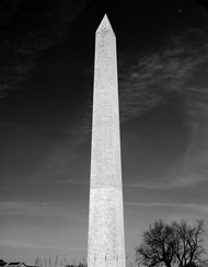 Washington Monument with Moon-2