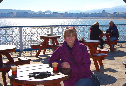 Kathleen on Llandudno Pier. We were with Brenda & Arthur, staying with them for the weekend. 07/03/2010