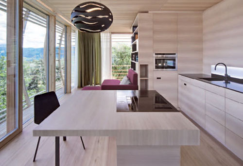 kitchen on sustainable architectural house design