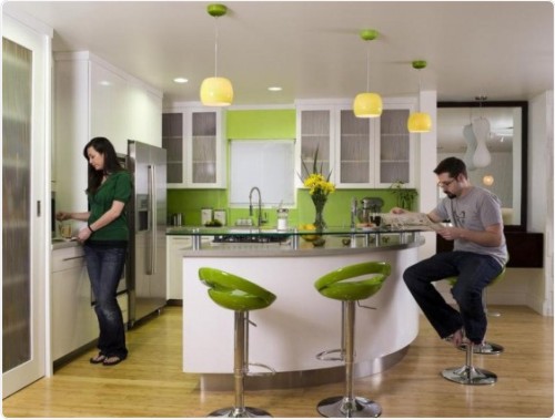 green kitchen countertops colors design