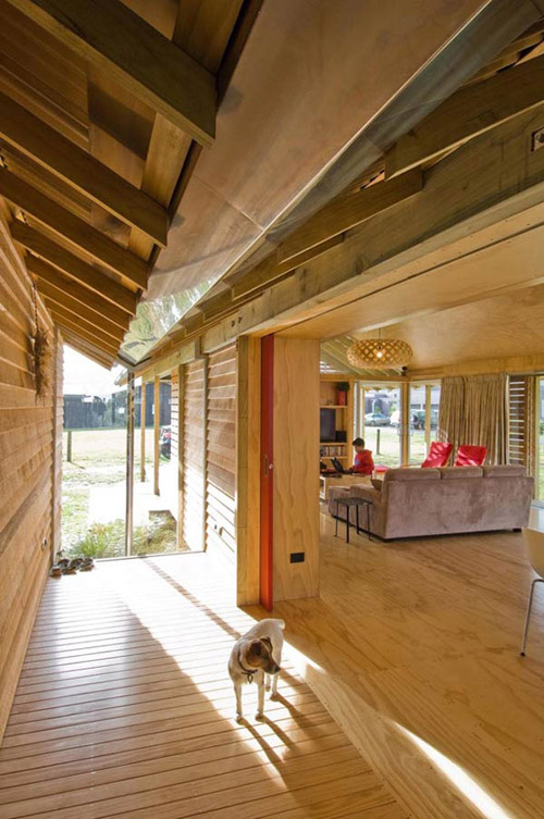 coastline mountain wood house interior design