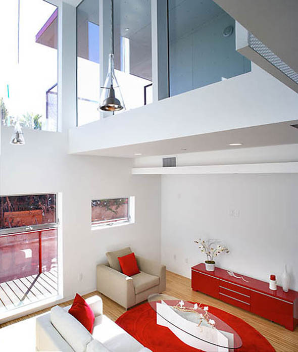 red interior apartment architecture design